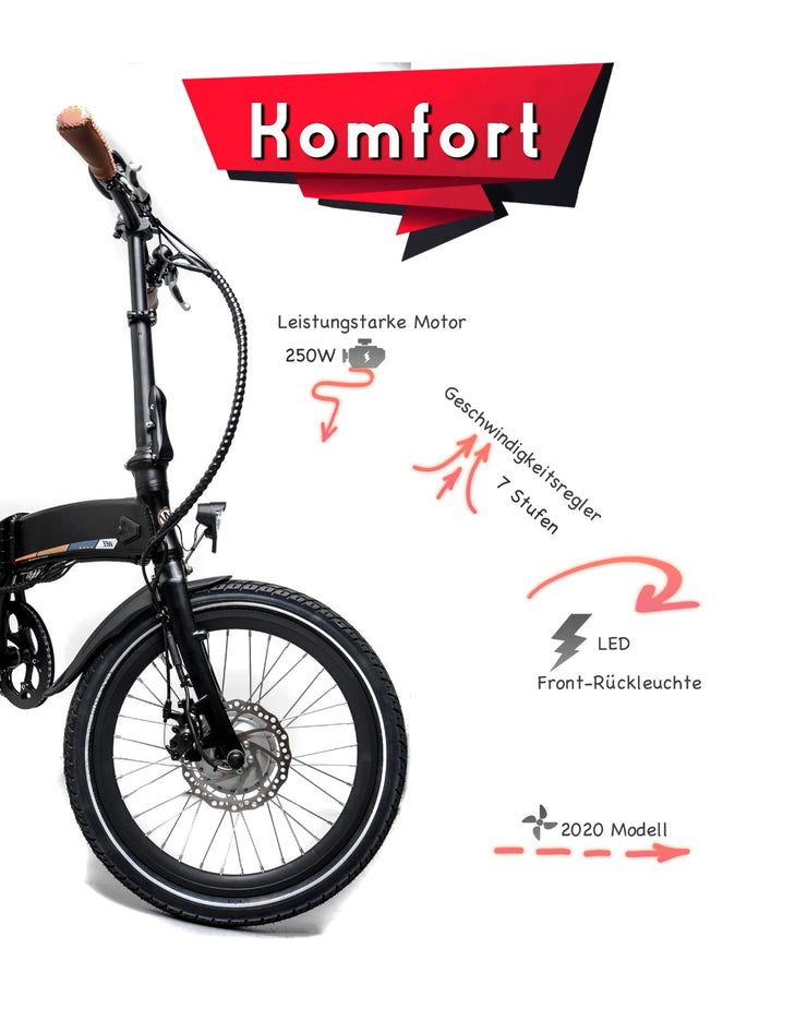 e bike klapprad mit straßenzulassung Ohmbike Marktneuheit 2020 !!! 20 Zoll Elektro Klapprad E-Klapprad Elec